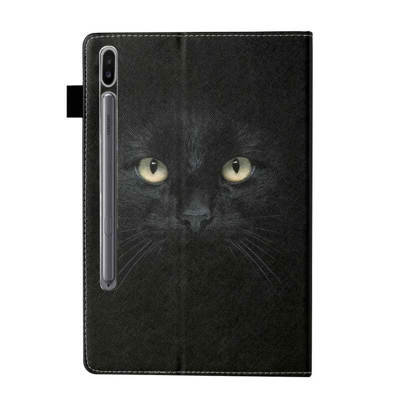 Capa Flip Para Samsung Galaxy Tab S8 / Tab S7 Gato Preto