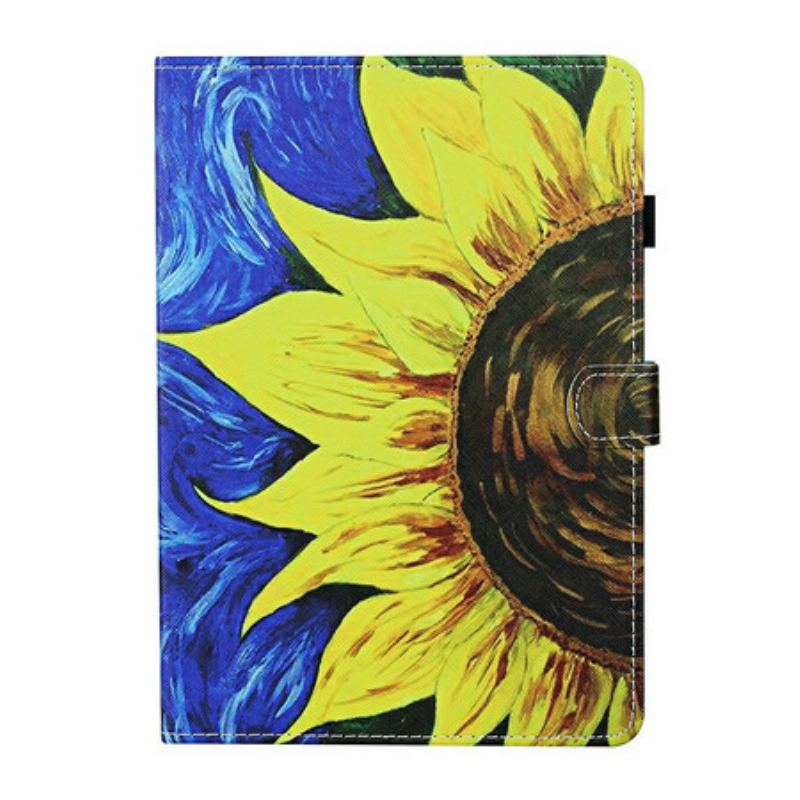 Capa Flip Para Samsung Galaxy Tab S8 / Tab S7 Girassol Pintado