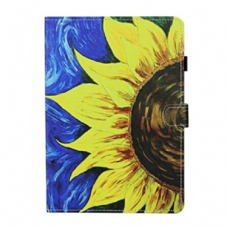 Capa Flip Para Samsung Galaxy Tab S8 / Tab S7 Girassol Pintado