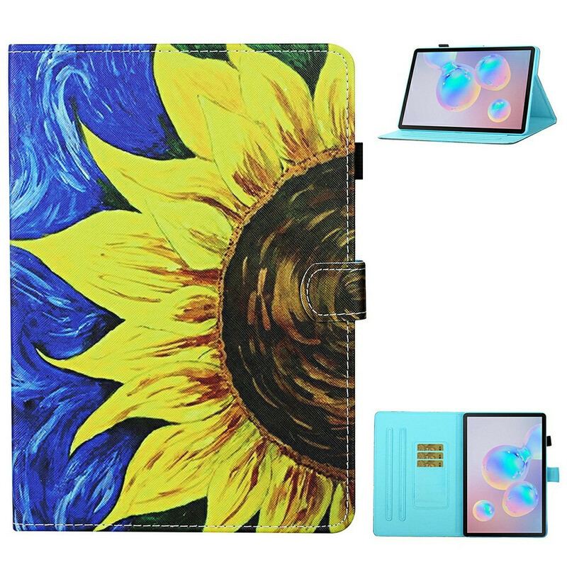 Capa Flip Para Samsung Galaxy Tab S8 / Tab S7 Girassol Pintado