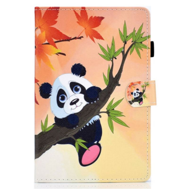 Capa Flip Para Samsung Galaxy Tab S8 / Tab S7 Panda Fofo