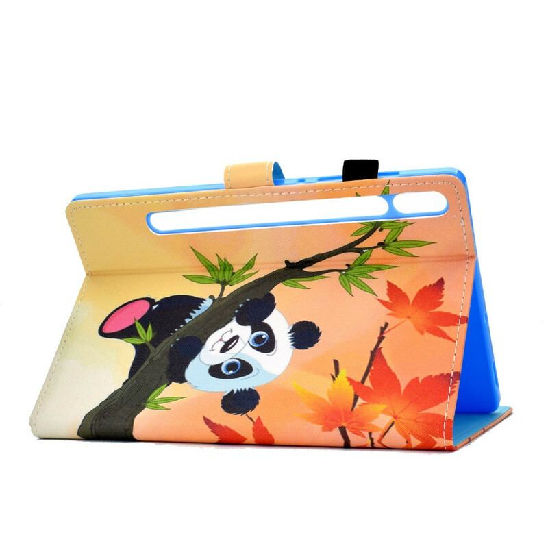 Capa Flip Para Samsung Galaxy Tab S8 / Tab S7 Panda Fofo