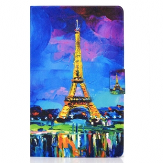 Capa Flip Para Samsung Galaxy Tab S8 / Tab S7 Torre Eiffel