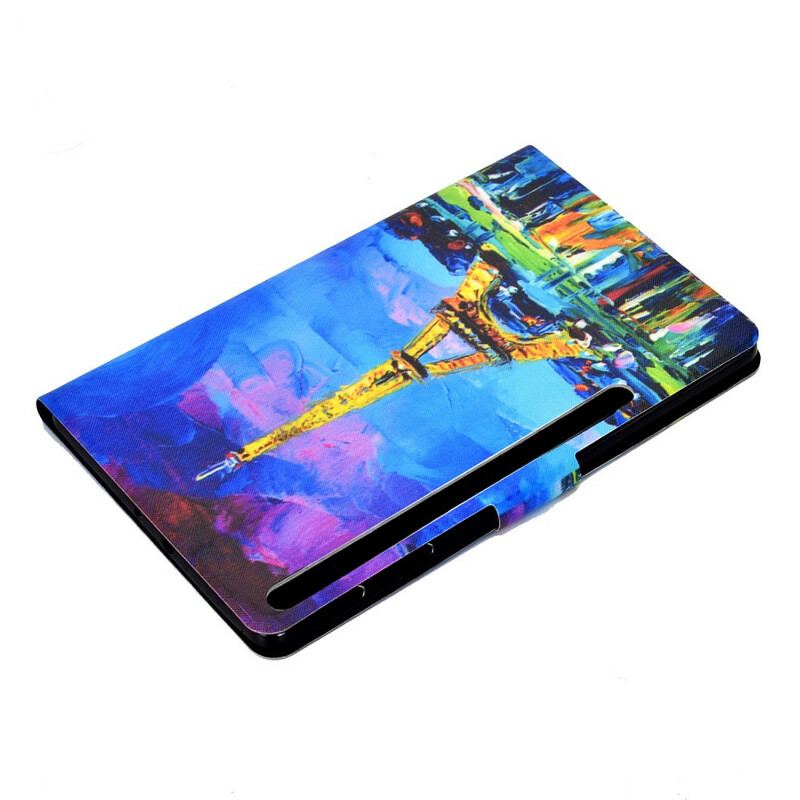 Capa Flip Para Samsung Galaxy Tab S8 / Tab S7 Torre Eiffel