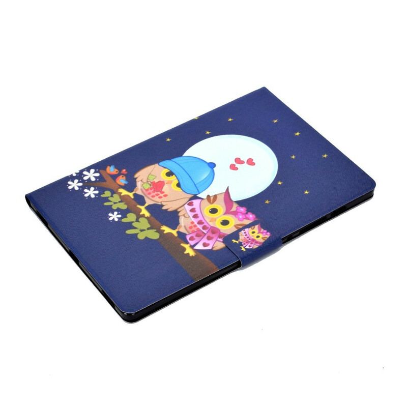 Capa Folio Para Samsung Galaxy Tab S8 / Tab S7 Corujas Divertidas