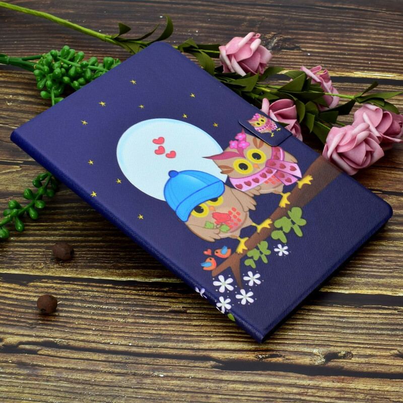 Capa Folio Para Samsung Galaxy Tab S8 / Tab S7 Corujas Divertidas