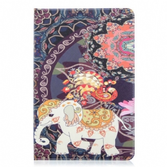 Capa Folio Para Samsung Galaxy Tab S8 / Tab S7 Estampa Elefante