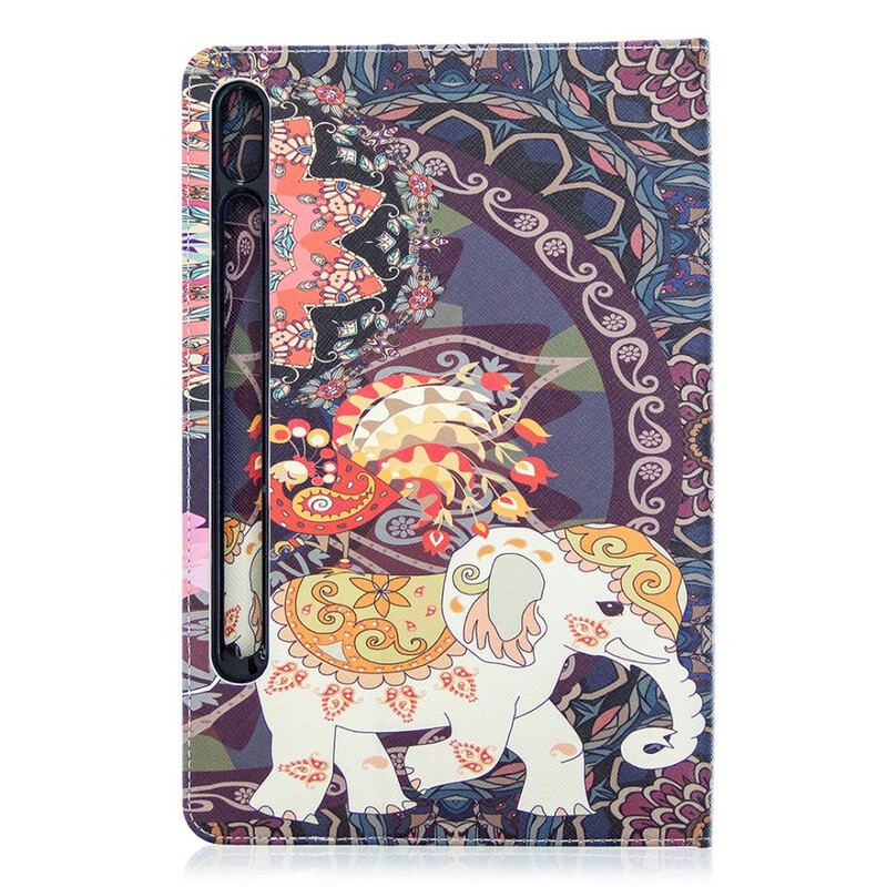 Capa Folio Para Samsung Galaxy Tab S8 / Tab S7 Estampa Elefante