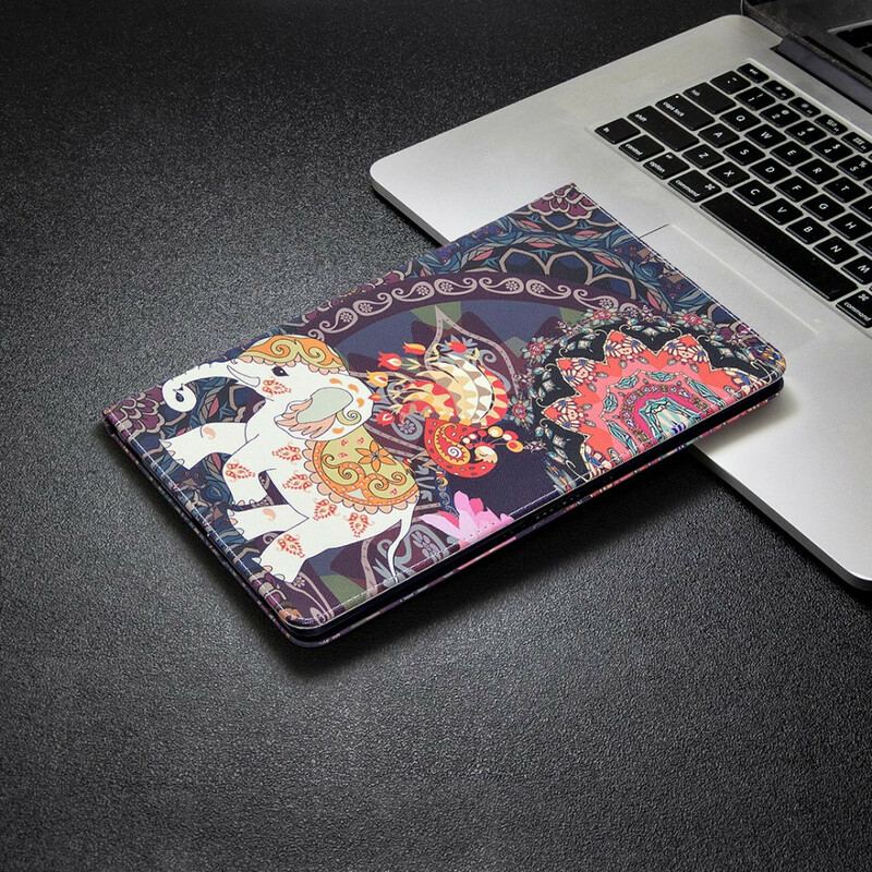 Capa Folio Para Samsung Galaxy Tab S8 / Tab S7 Estampa Elefante