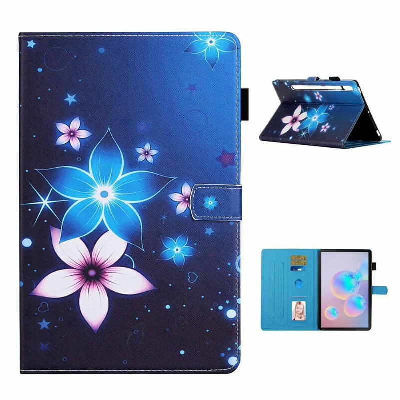 Capa Folio Para Samsung Galaxy Tab S8 / Tab S7 Floral