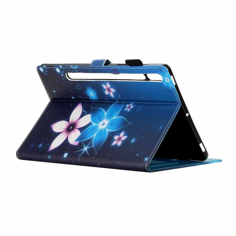 Capa Folio Para Samsung Galaxy Tab S8 / Tab S7 Floral