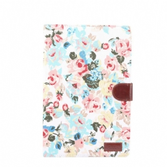 Capa Folio Para Samsung Galaxy Tab S8 / Tab S7 Flores Da Liberdade