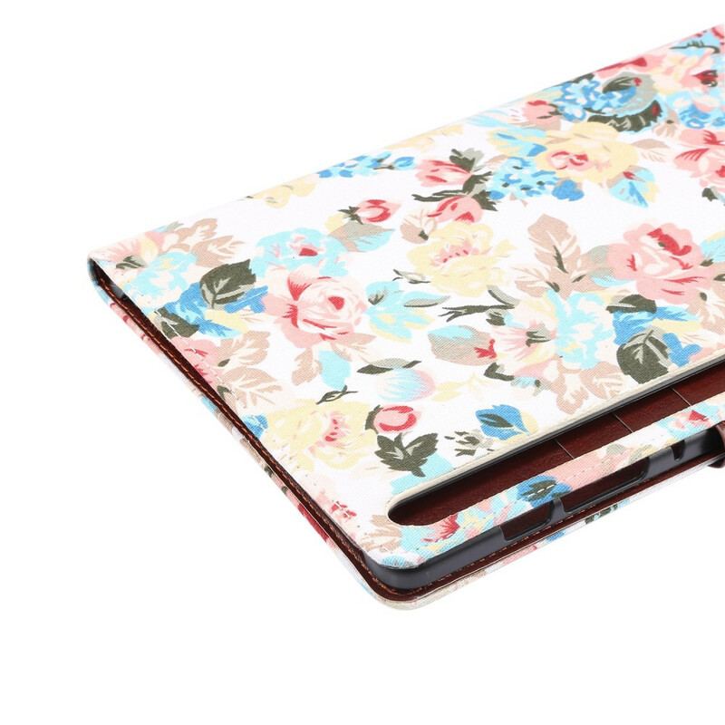 Capa Folio Para Samsung Galaxy Tab S8 / Tab S7 Flores Da Liberdade