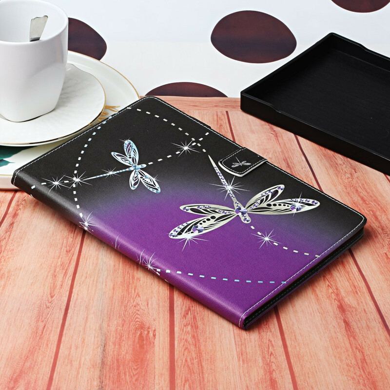 Capa Folio Para Samsung Galaxy Tab S8 / Tab S7 Libélulas