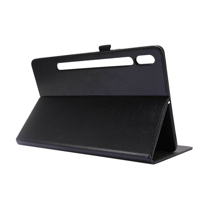 Capa Para Samsung Galaxy Tab S8 / Tab S7 Couro Falso Clássico