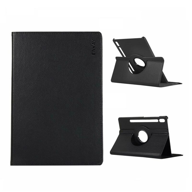 Capa Para Samsung Galaxy Tab S8 / Tab S7 Couro Sintético De Lichia Giratório 360° Enkay