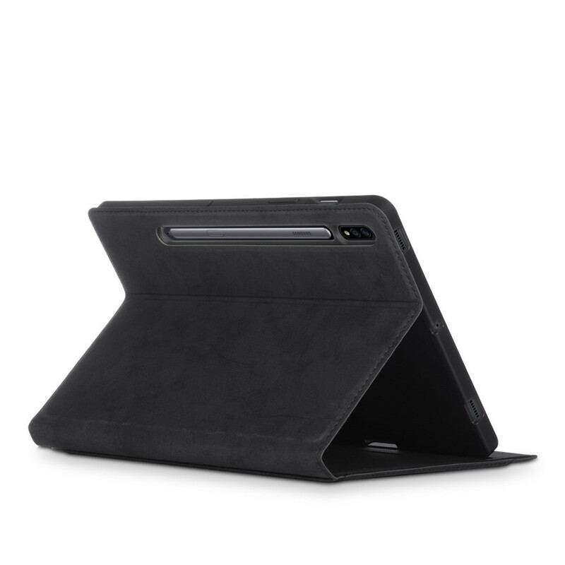 Capa Proteção Para Samsung Galaxy Tab S8 / Tab S7 Efeito Couro Empresarial