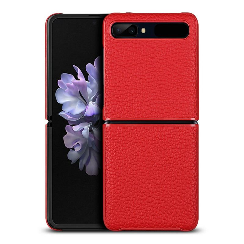 Capa Para Samsung Galaxy Z Flip De Couro Couro Lichia Genuíno