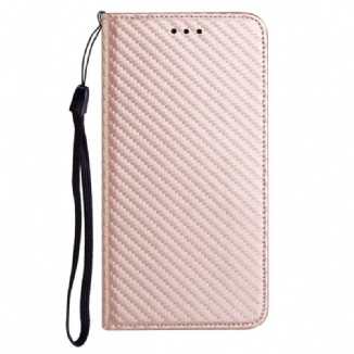 Capa De Celular Para Samsung Galaxy M12 / A12 De Cordão Flip Correia De Fibra De Carbono