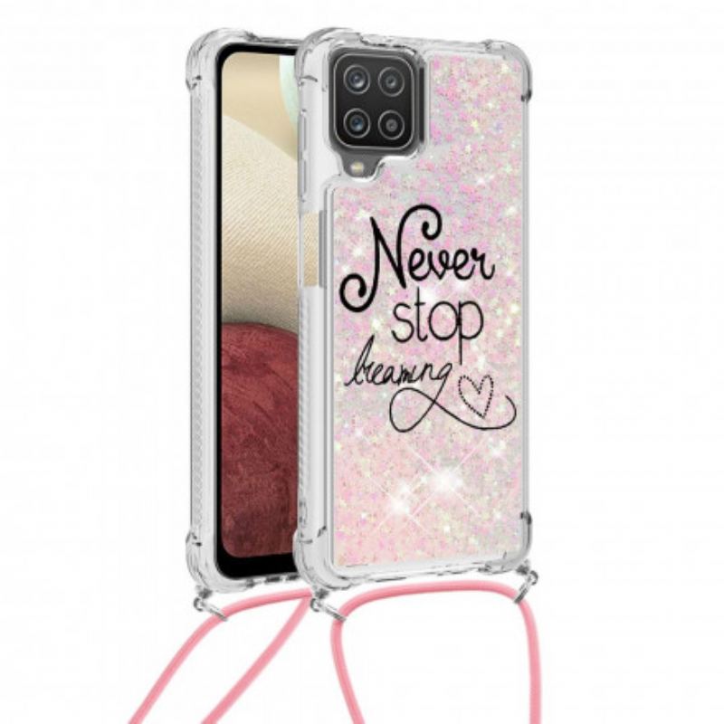 Capa De Celular Para Samsung Galaxy M12 / A12 De celular Cordão De Glitter Nunca Pare