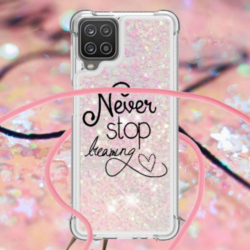 Capa De Celular Para Samsung Galaxy M12 / A12 De celular Cordão De Glitter Nunca Pare