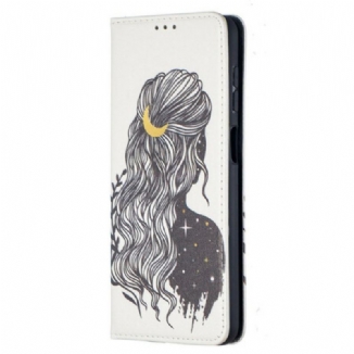 Capa De Celular Para Samsung Galaxy M12 / A12 Flip Cabelo Bonito