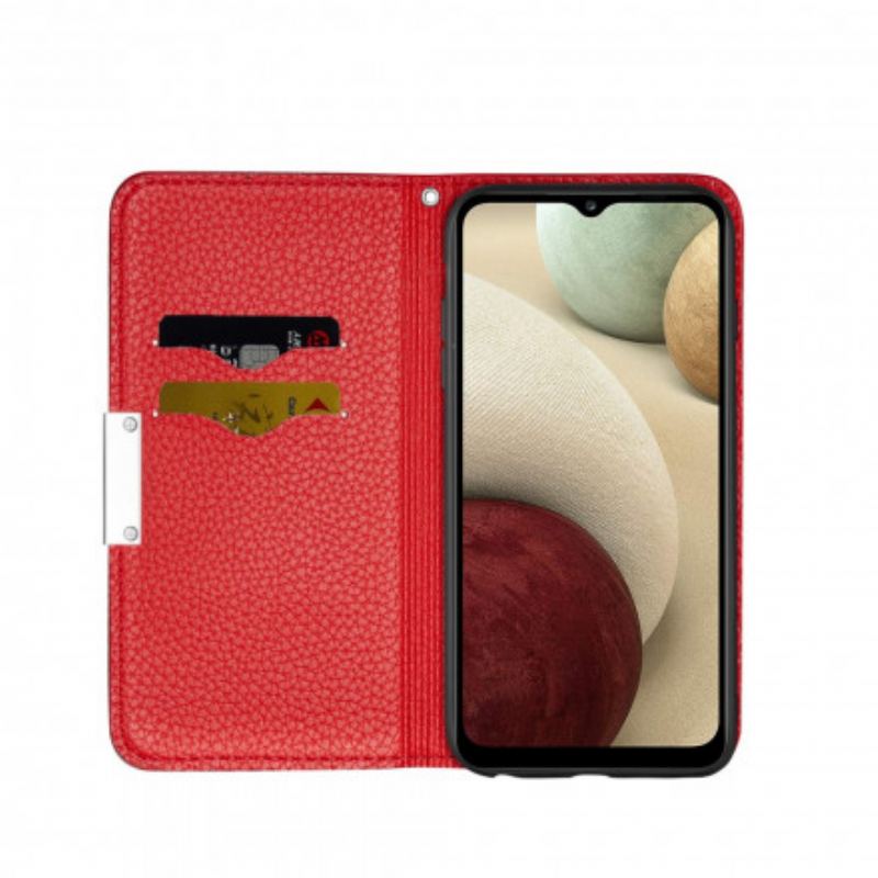 Capa De Celular Para Samsung Galaxy M12 / A12 Flip Couro Falso Lichia Ultra Chic