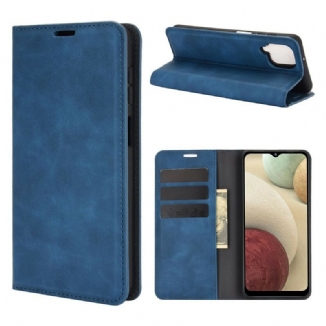 Capa De Celular Para Samsung Galaxy M12 / A12 Flip Efeito Couro Macio