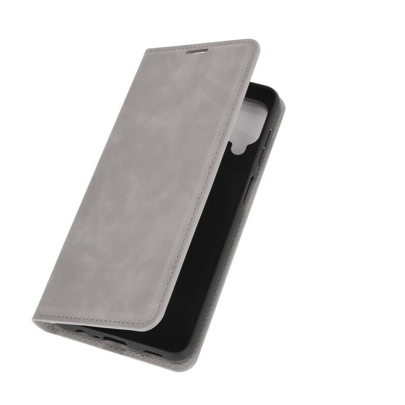 Capa De Celular Para Samsung Galaxy M12 / A12 Flip Efeito Couro Macio