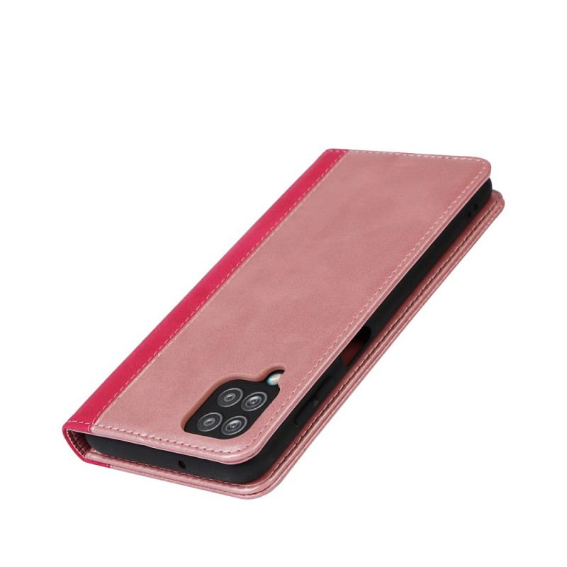 Capa De Celular Para Samsung Galaxy M12 / A12 Flip Estilo De Couro De Dois Tons