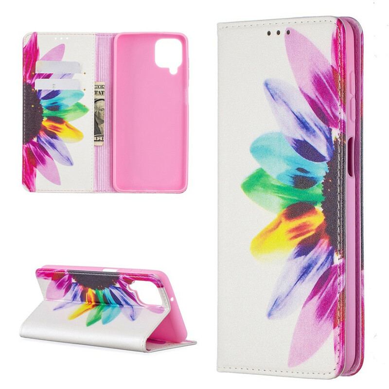 Capa De Celular Para Samsung Galaxy M12 / A12 Flip Flor Aquarela