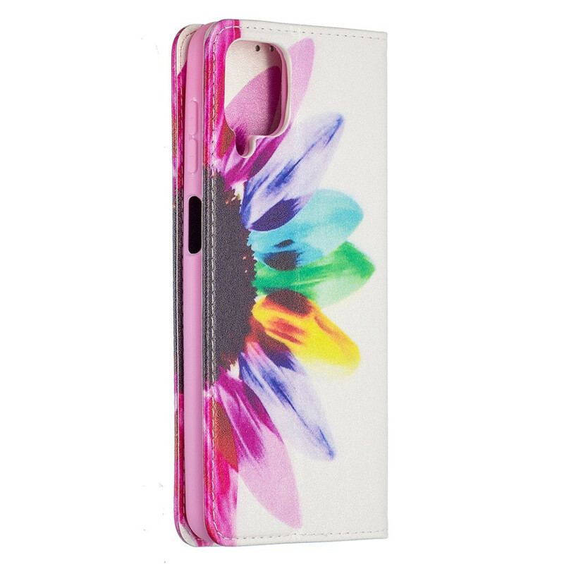 Capa De Celular Para Samsung Galaxy M12 / A12 Flip Flor Aquarela