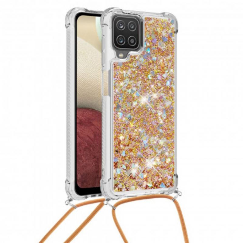 Capa De Celular Para Samsung Galaxy M12 / A12 Lantejoulas Com Cordão