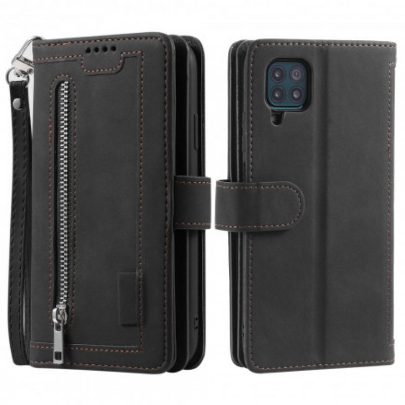 Capa De Couro Para Samsung Galaxy M12 / A12 Bolso Com Contornos Reforçados