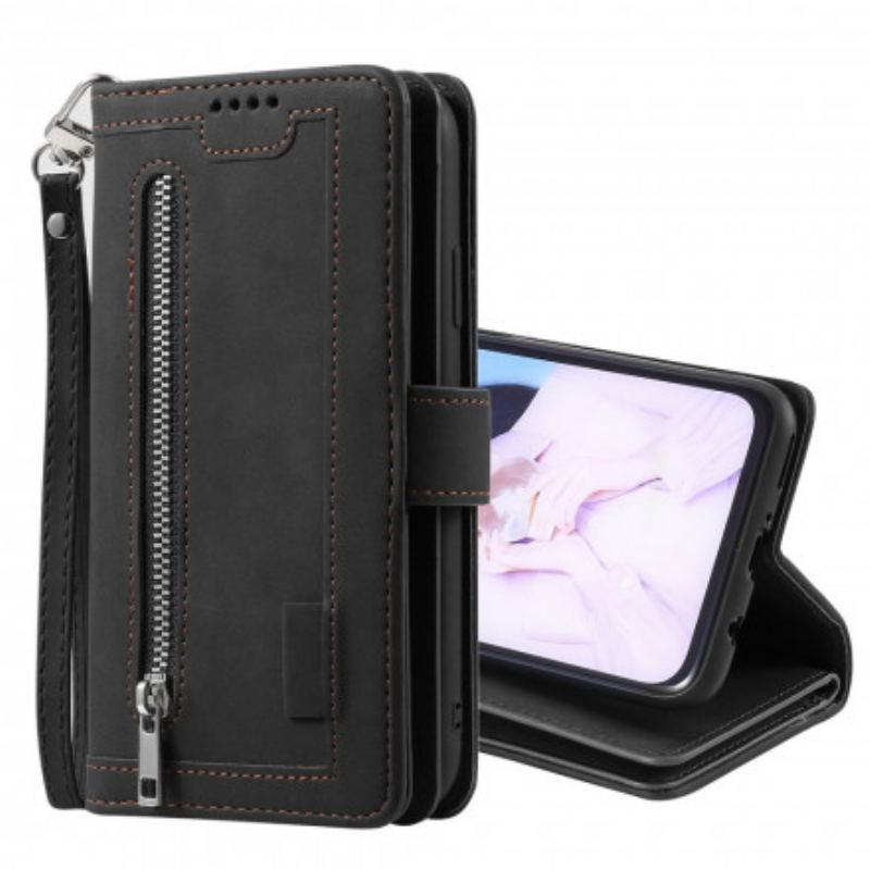 Capa De Couro Para Samsung Galaxy M12 / A12 Bolso Com Contornos Reforçados