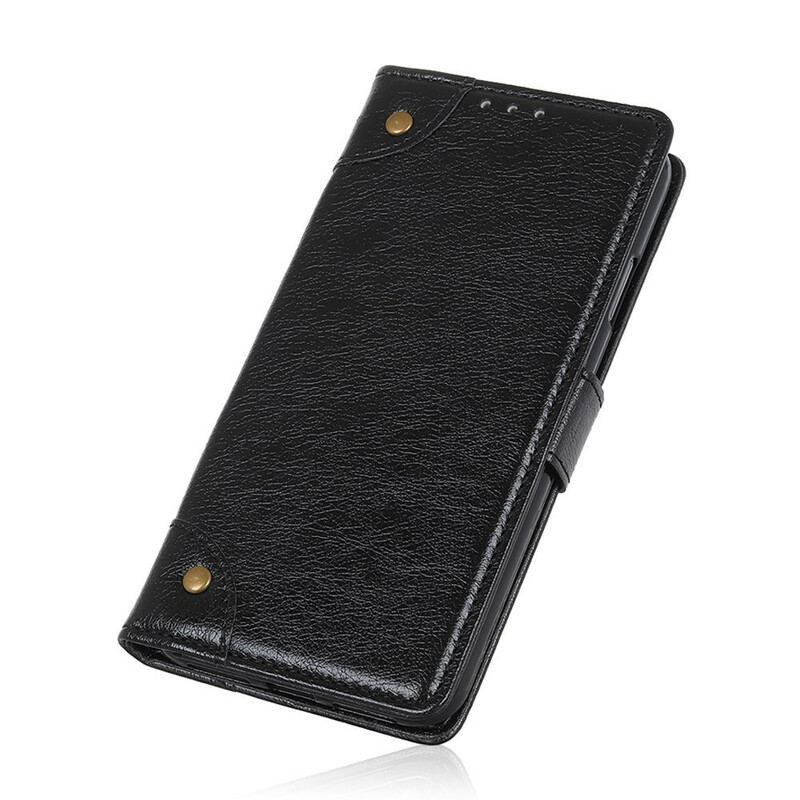 Capa De Couro Para Samsung Galaxy M12 / A12 Efeito Couro Napa Antigo