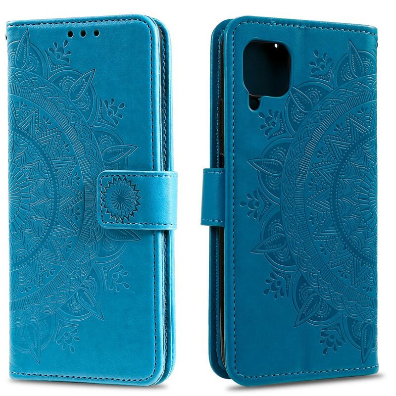 Capa De Couro Para Samsung Galaxy M12 / A12 Mandala Do Sol