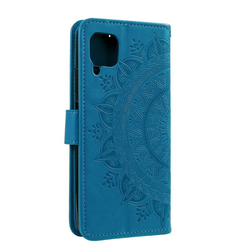 Capa De Couro Para Samsung Galaxy M12 / A12 Mandala Do Sol