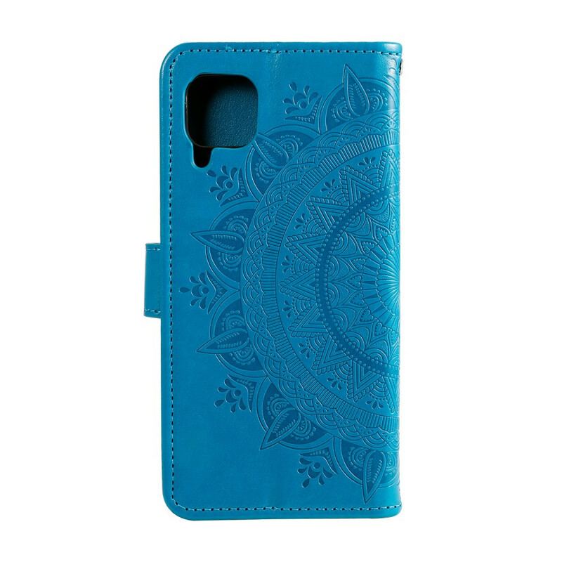 Capa De Couro Para Samsung Galaxy M12 / A12 Mandala Do Sol