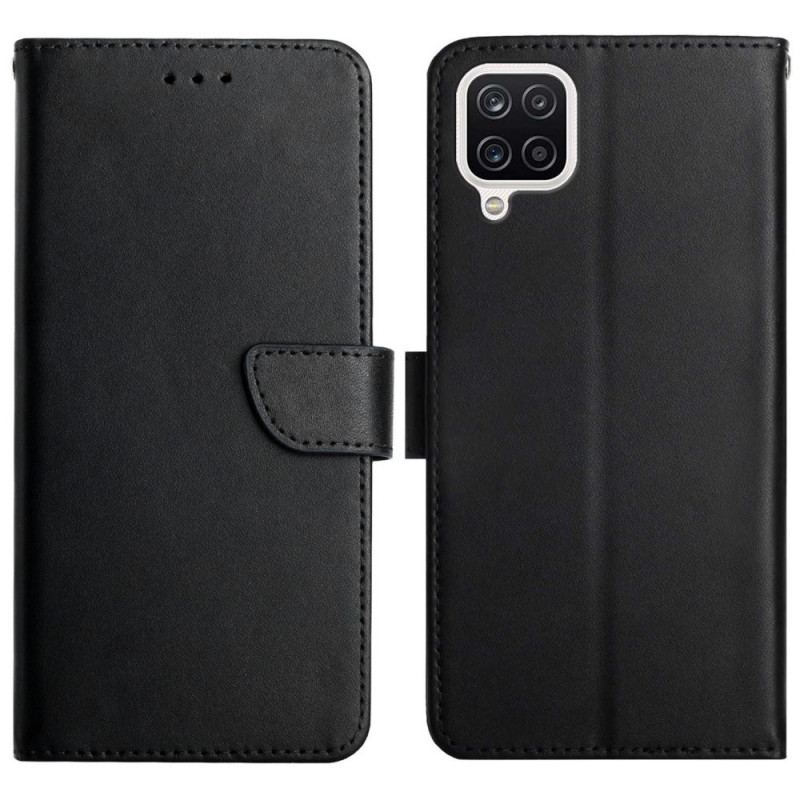 Capa De Couro Para Samsung Galaxy M12 / A12 Couro Napa Genuíno