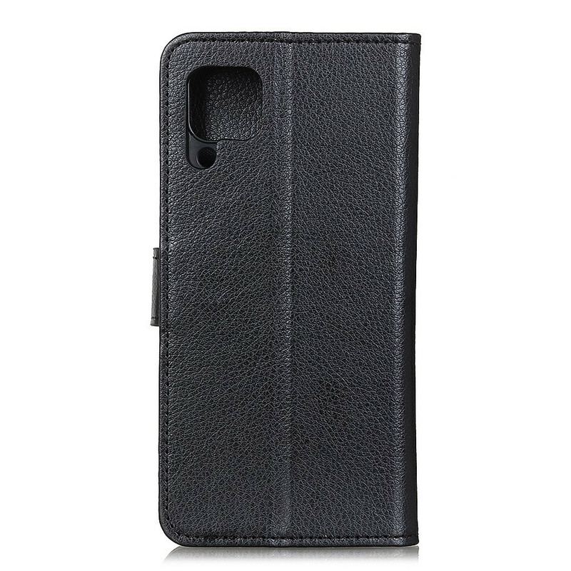 Capa De Couro Para Samsung Galaxy M12 / A12 Tradicionalmente Lichia