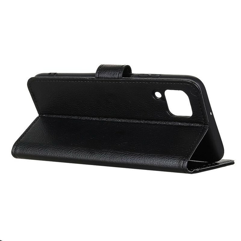 Capa De Couro Para Samsung Galaxy M12 / A12 Tradicionalmente Lichia