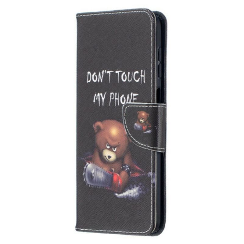 Capa De Couro Para Samsung Galaxy M12 / A12 Urso Perigoso