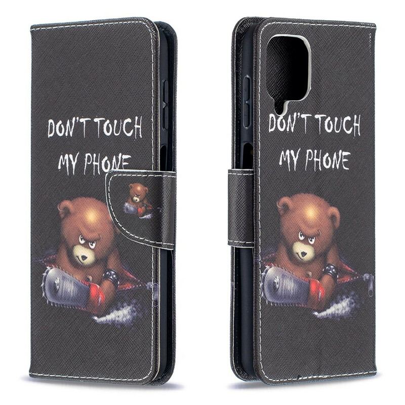 Capa De Couro Para Samsung Galaxy M12 / A12 Urso Perigoso