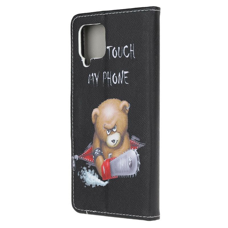 Capa De Couro Para Samsung Galaxy M12 / A12 Urso Perigoso