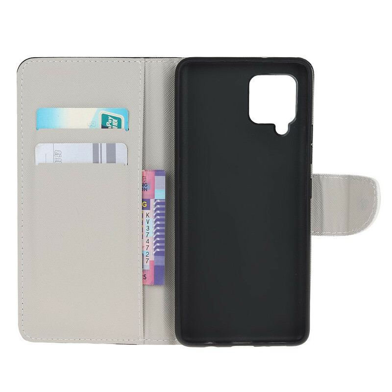 Capa De Couro Para Samsung Galaxy M12 / A12 Urso Perigoso