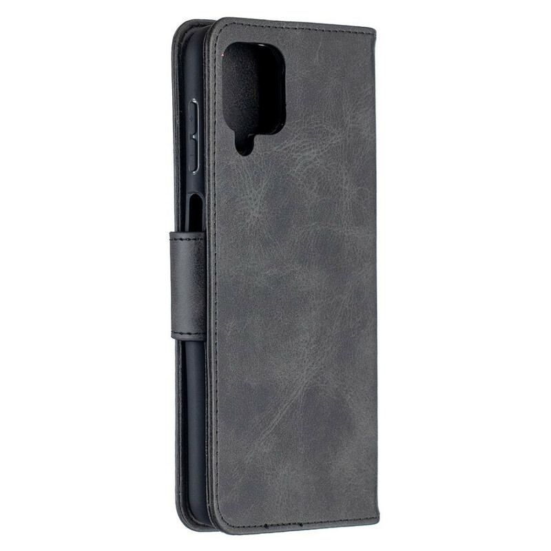 Capa Em Pele Para Samsung Galaxy M12 / A12 Flip Retalho Liso Oblíquo