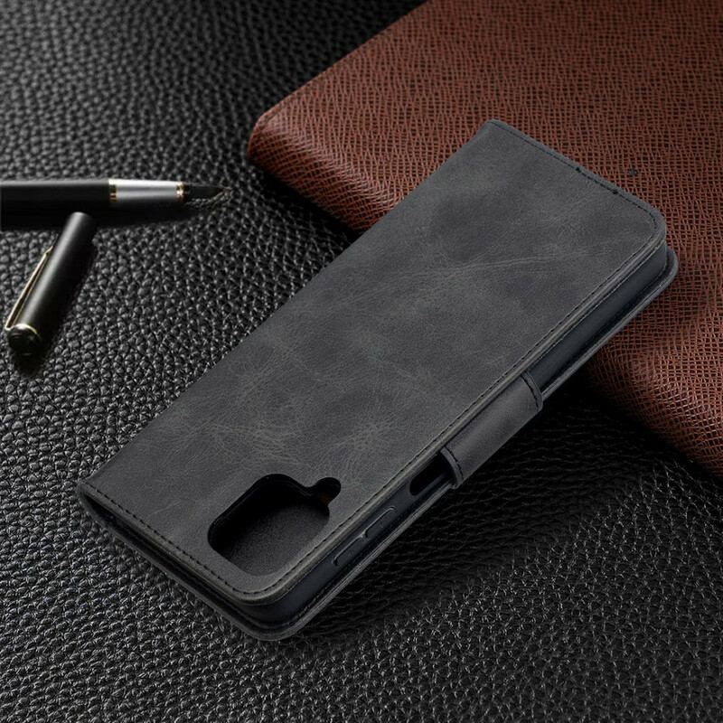 Capa Em Pele Para Samsung Galaxy M12 / A12 Flip Retalho Liso Oblíquo