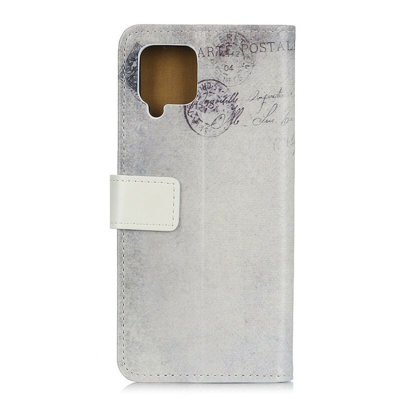 Capa Em Pele Para Samsung Galaxy M12 / A12 Gato Viajante