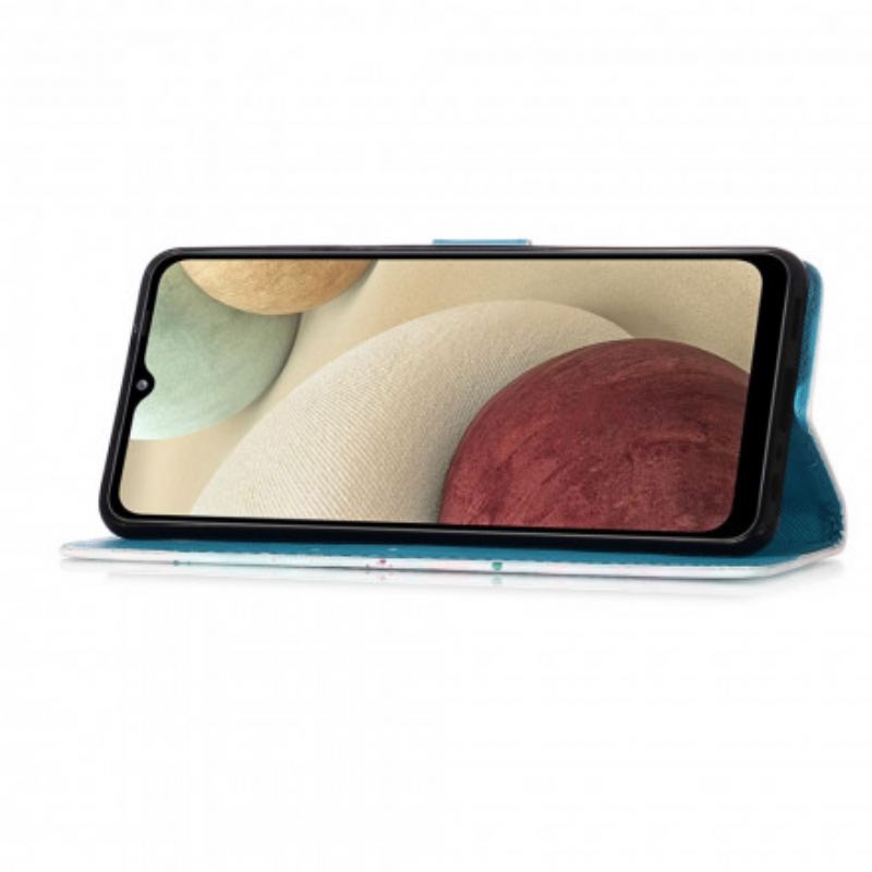 Capa Flip Para Samsung Galaxy M12 / A12 Apanhador De Sonhos Pastel